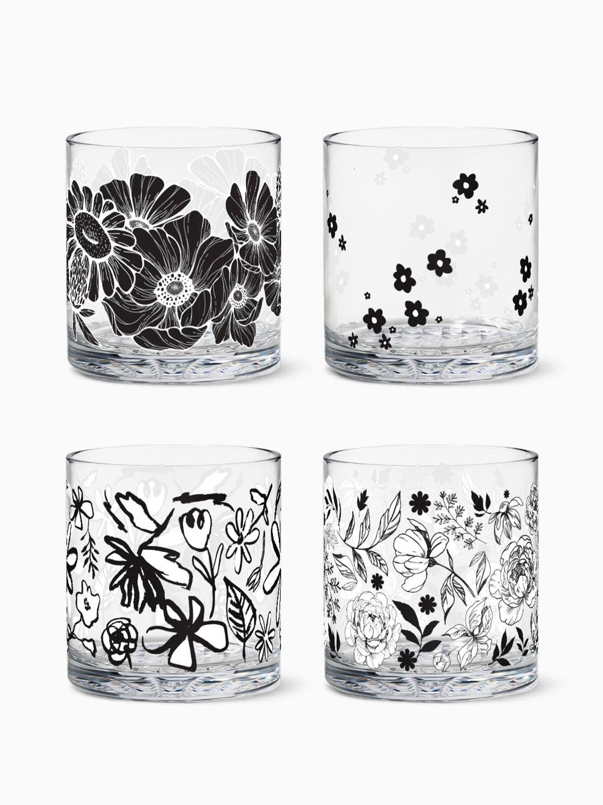 Botanical Sketches - 12oz Old Fashioned Tritan™ Glasses