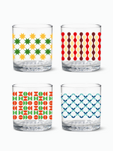 Abstract Christmas Pattern - 12oz Old Fashioned Tritan™ Glasses