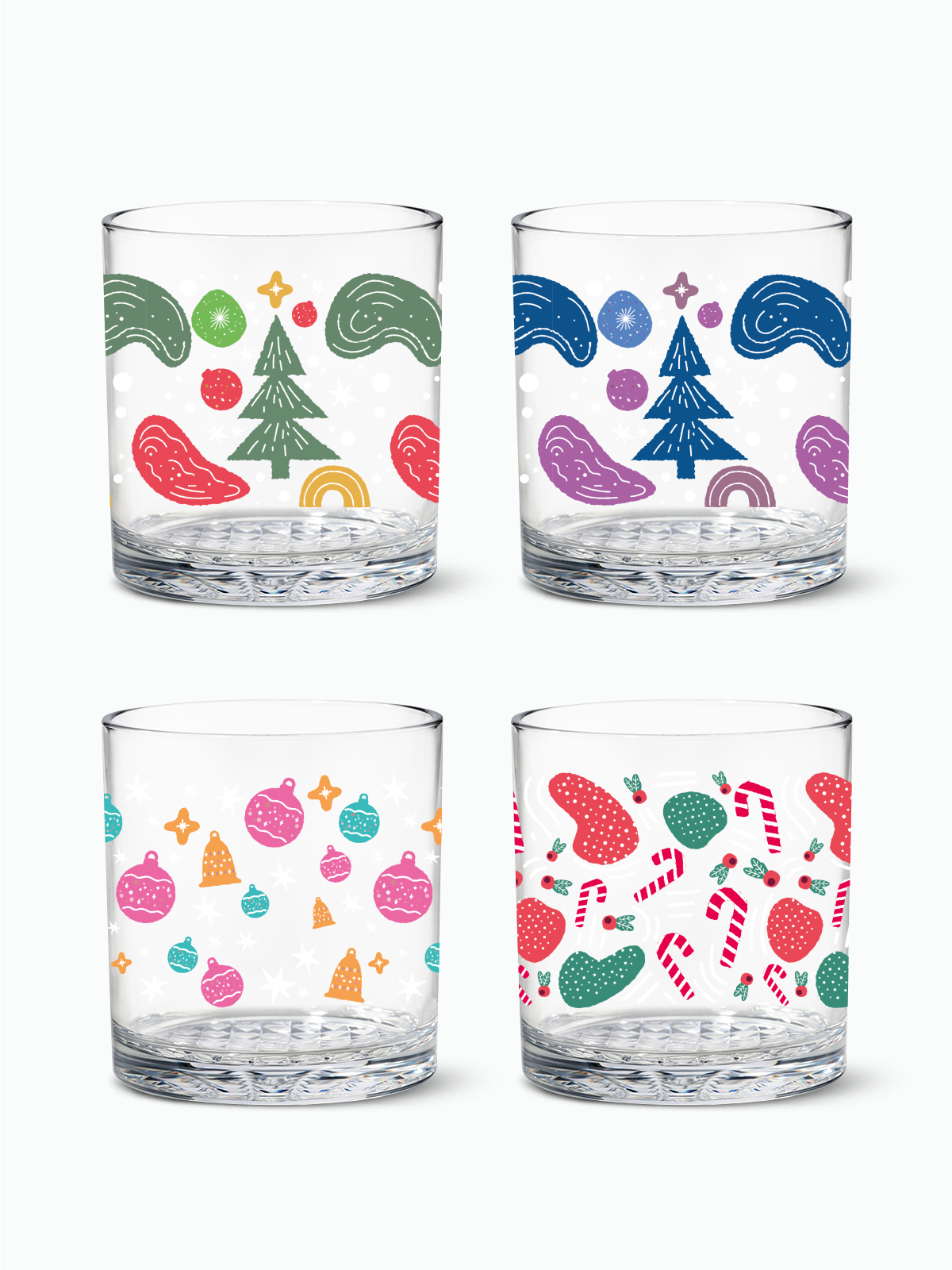 Enchanted Holiday Pattern - 12oz Old Fashioned Tritan™ Glasses