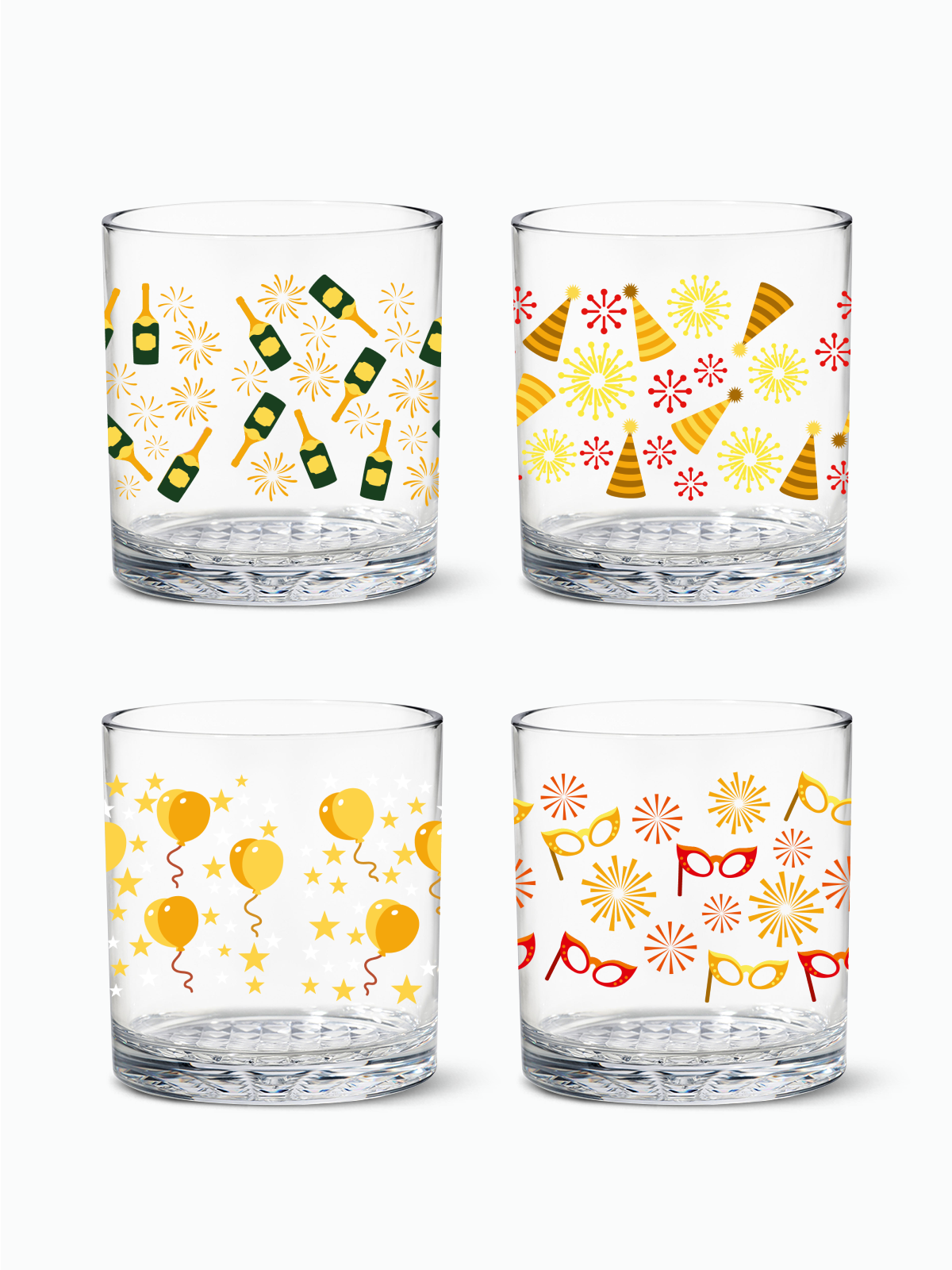 Festive Bliss - 12oz Old Fashioned Tritan™ Glasses