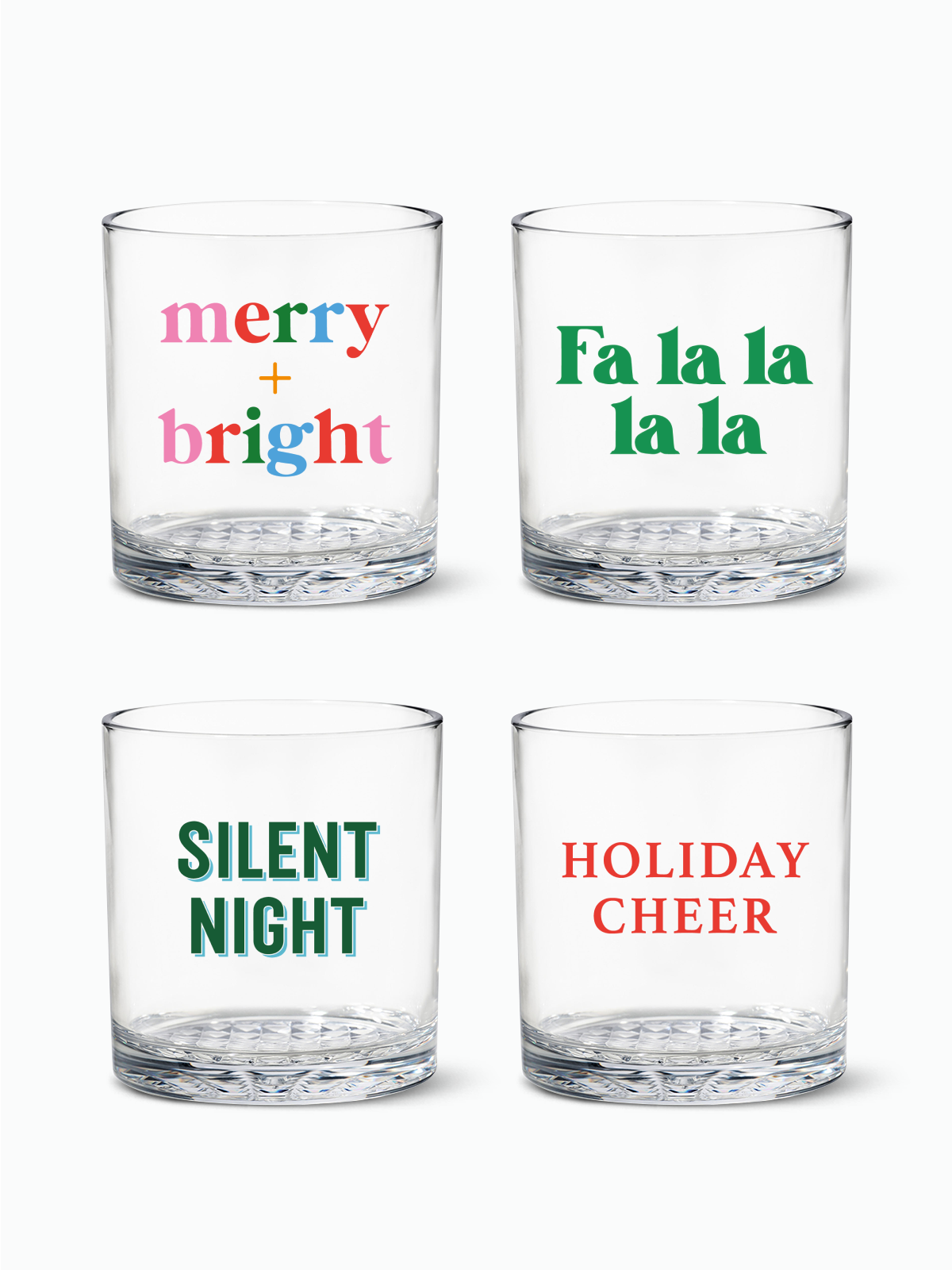 Holiday Sip and Sing - 12oz Old Fashioned Tritan™ Glasses