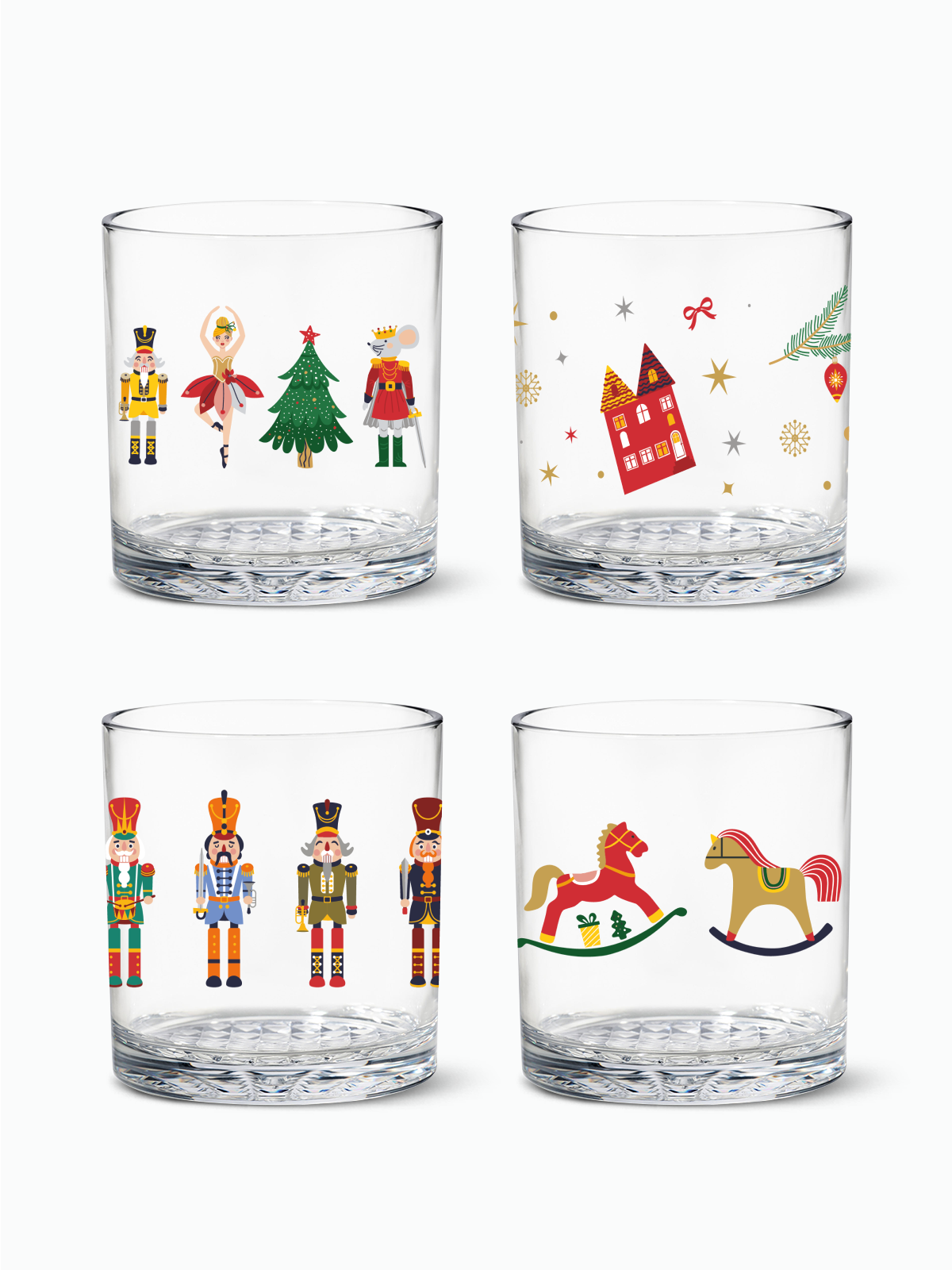 Nutcracker Noel - 12oz Old Fashioned Tritan™ Glasses