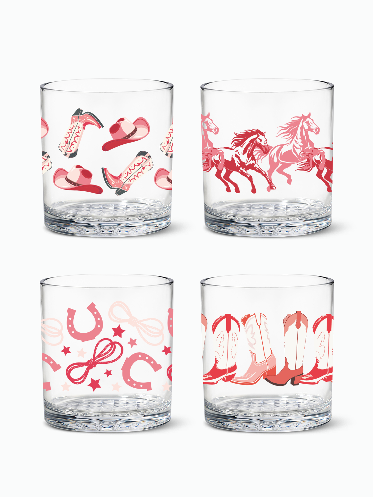 Pink Wild West - 12oz Old Fashioned Tritan™ Glasses