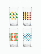 Abstract Christmas Pattern - 14oz Highball Tritan™ Glasses