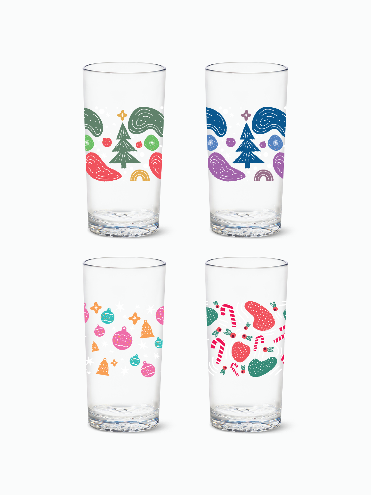 Enchanted Holiday Pattern - 14oz Highball Tritan™ Glasses