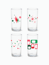 Retro Festive Pattern - 14oz Highball Tritan™ Glasses