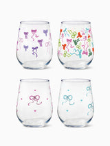 Elegant Bows - 16oz Stemless Wine Tritan™ Glasses