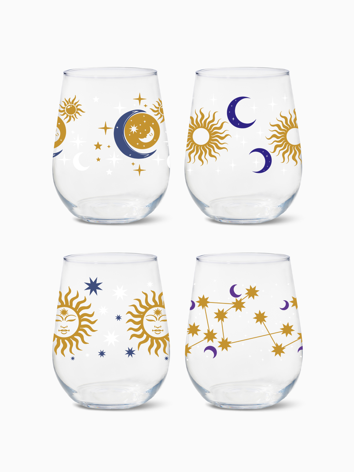 Celestial Sky - 16oz Stemless Wine Tritan™ Glasses