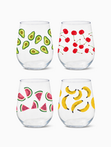 Fruity Fiesta - 16oz Stemless Wine Tritan™ Glasses