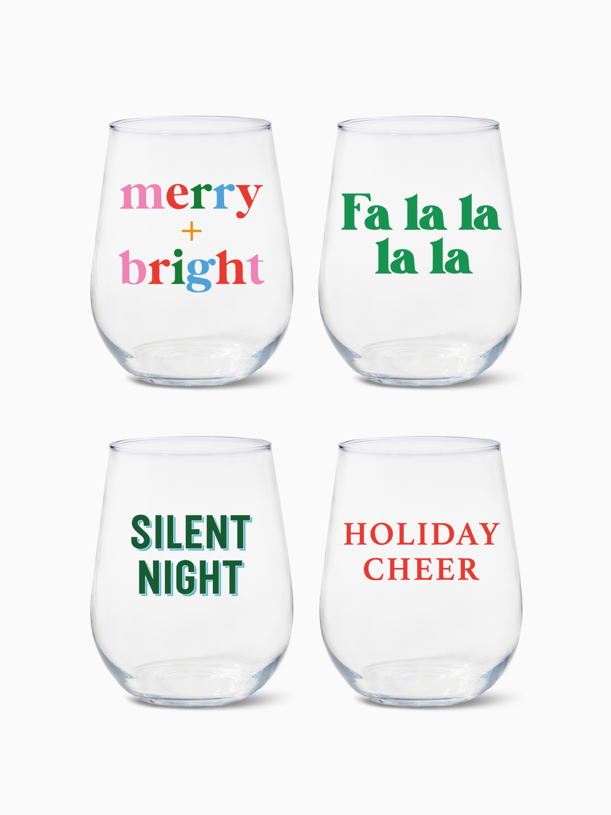 Holiday Sip and Sing - 16oz Stemless Wine Tritan™ Glasses