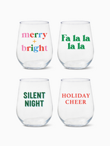 Holiday Sip and Sing - 16oz Stemless Wine Tritan™ Glasses