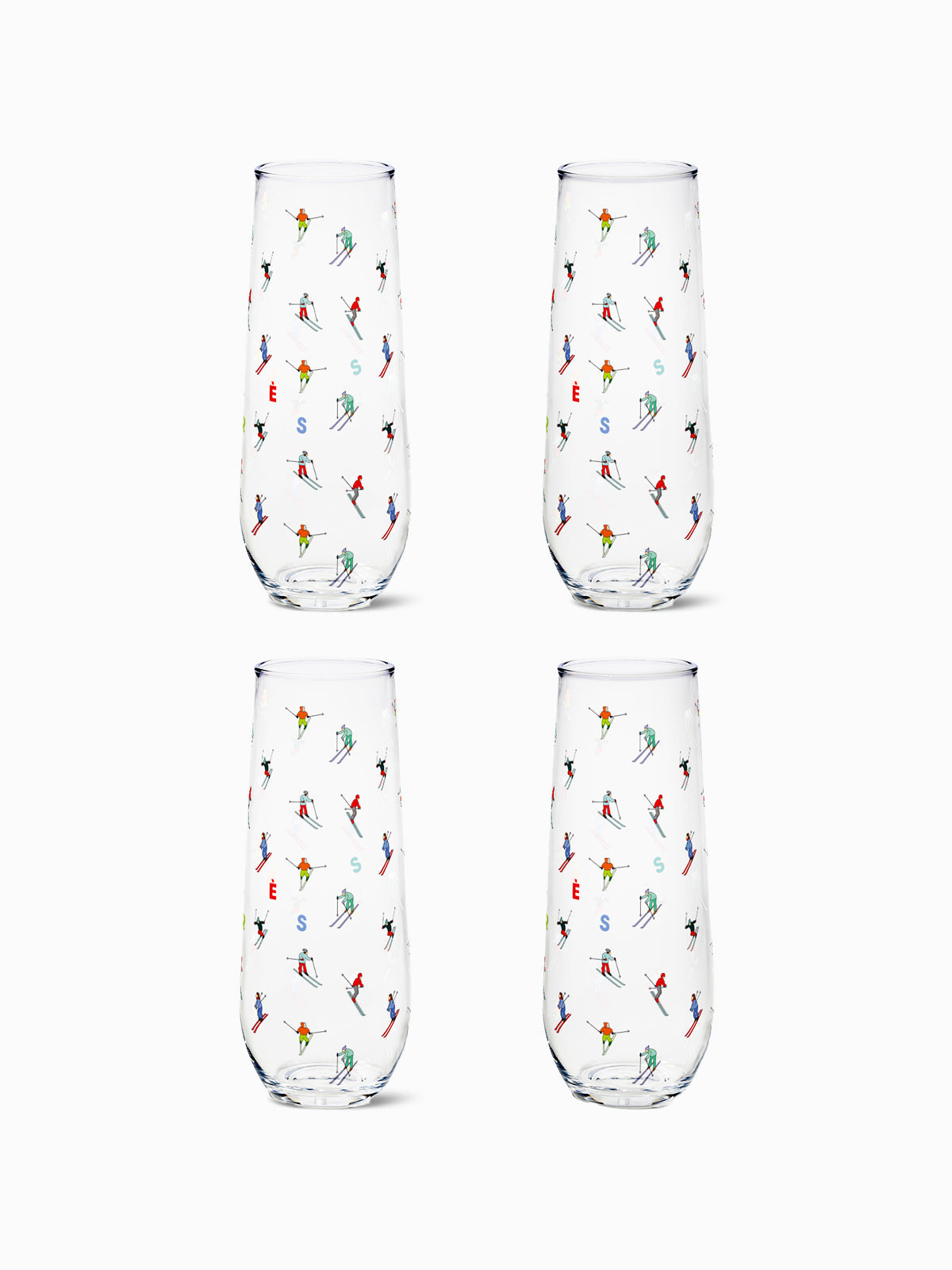 Ski Parade 2.0 - 9oz Stemless Champagne Tritan™ Glasses