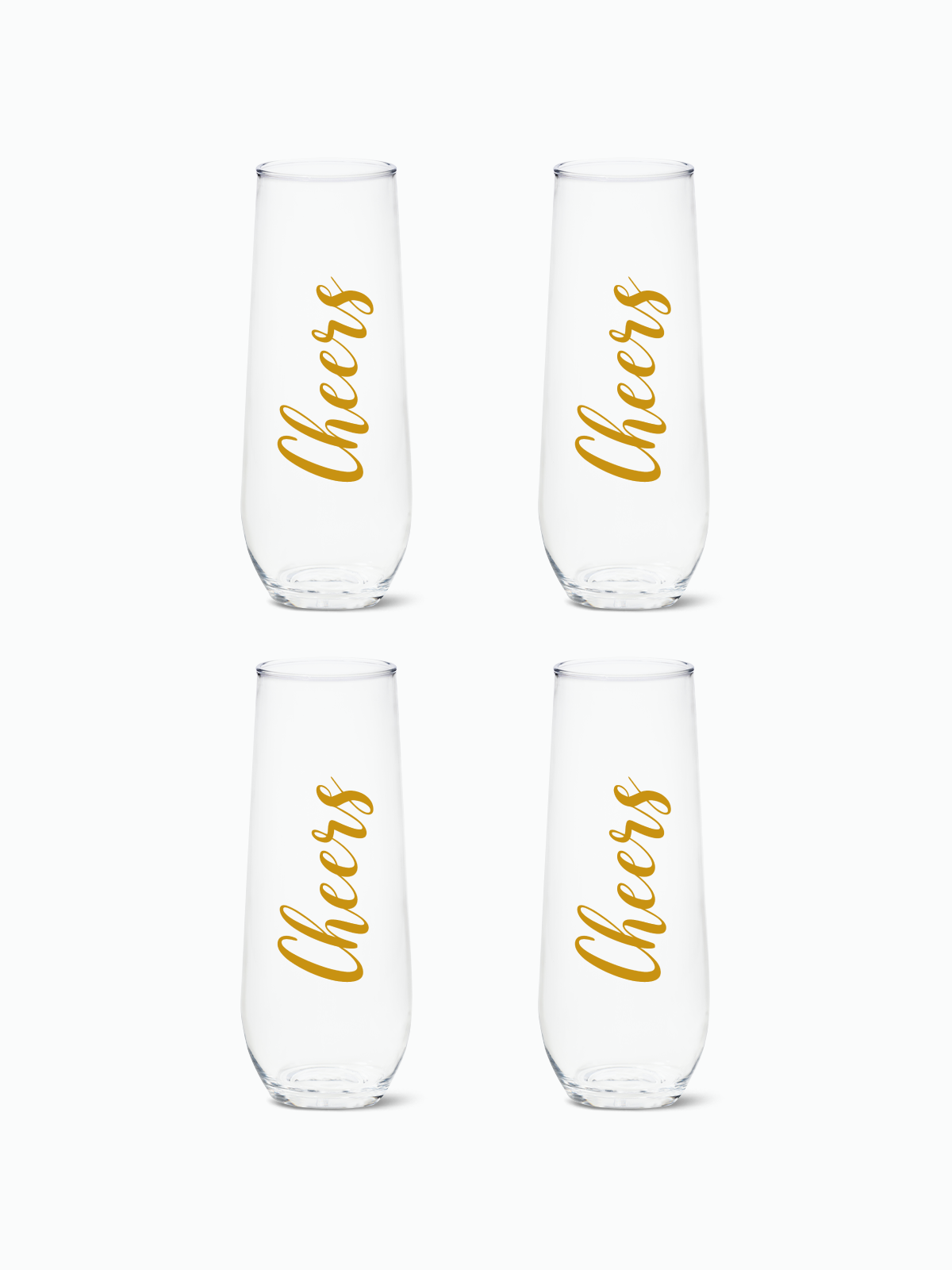 Golden Cheers - 9oz Stemless Champagne Tritan™ Glasses