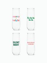 Holiday Sip and Sing - 9oz Stemless Champagne Tritan™ Glasses