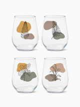 Botanical Linework - 16oz Stemless Wine Tritan™ Glasses
