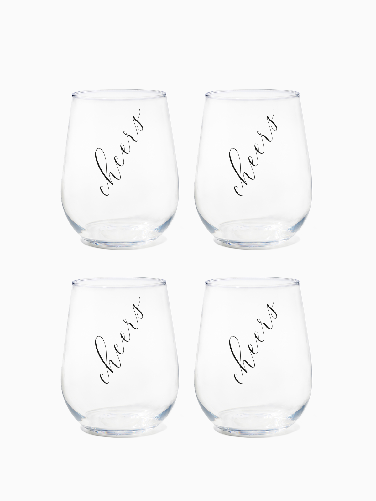 Classic Cheers (Black) - 16oz Stemless Wine Tritan™ Glasses