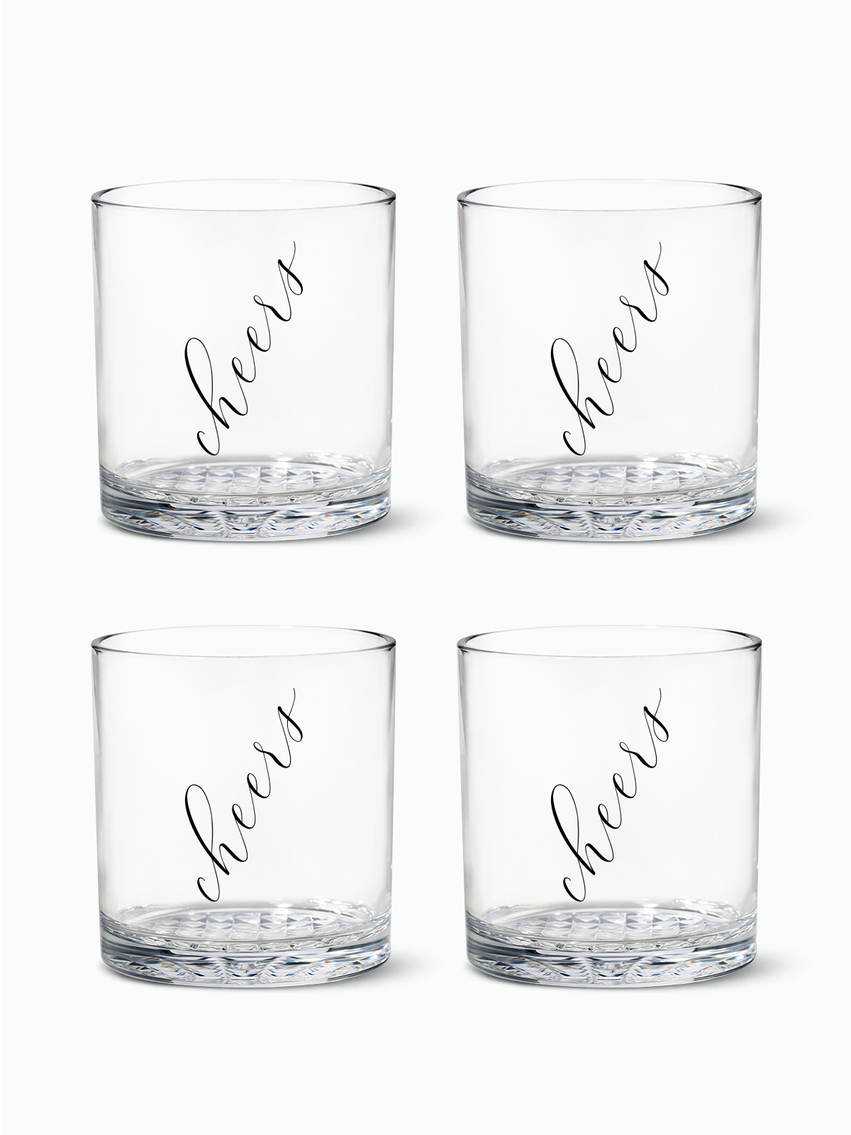 Classic Cheers (Black) - 12oz Old Fashioned Tritan™ Glasses