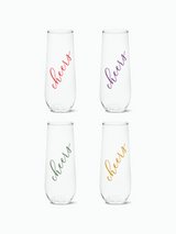 Classic Cheers (Color) - 9oz Stemless Champagne Tritan™ Glasses
