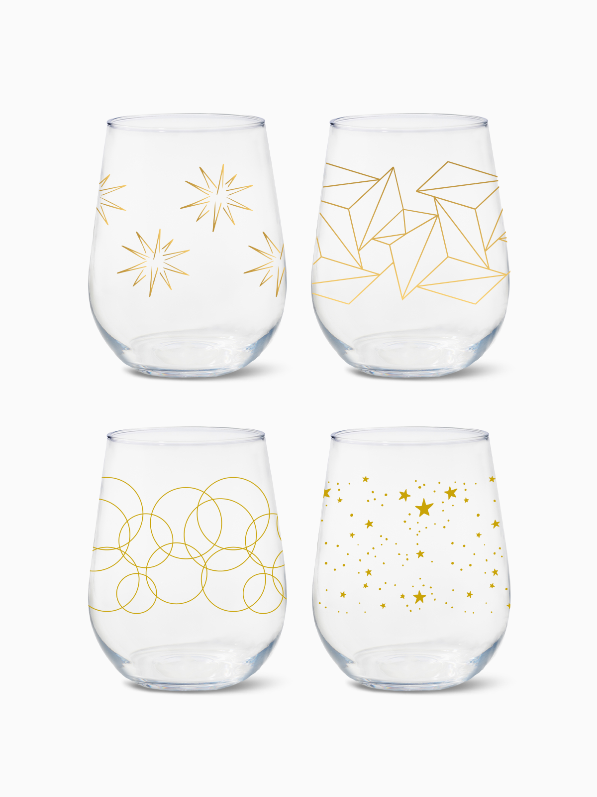 Festive Cheers - 16oz Stemless Wine Tritan™ Glasses