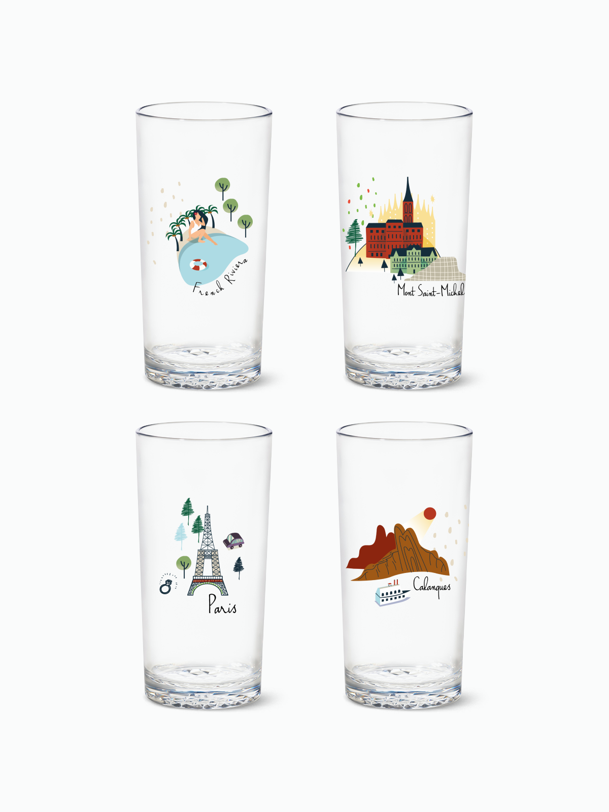French Holiday - 14oz Highball Tritan™ Glasses