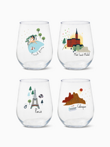 French Holiday - 16oz Stemless Wine Tritan™ Glasses