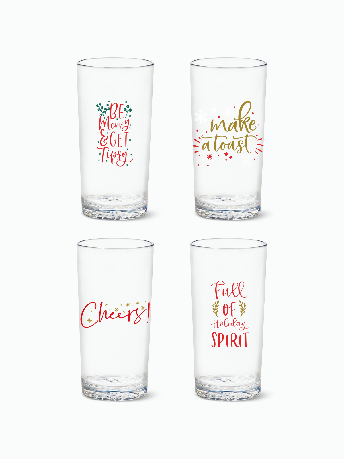 Holiday Spirit - 14oz Highball Tritan™ Glasses