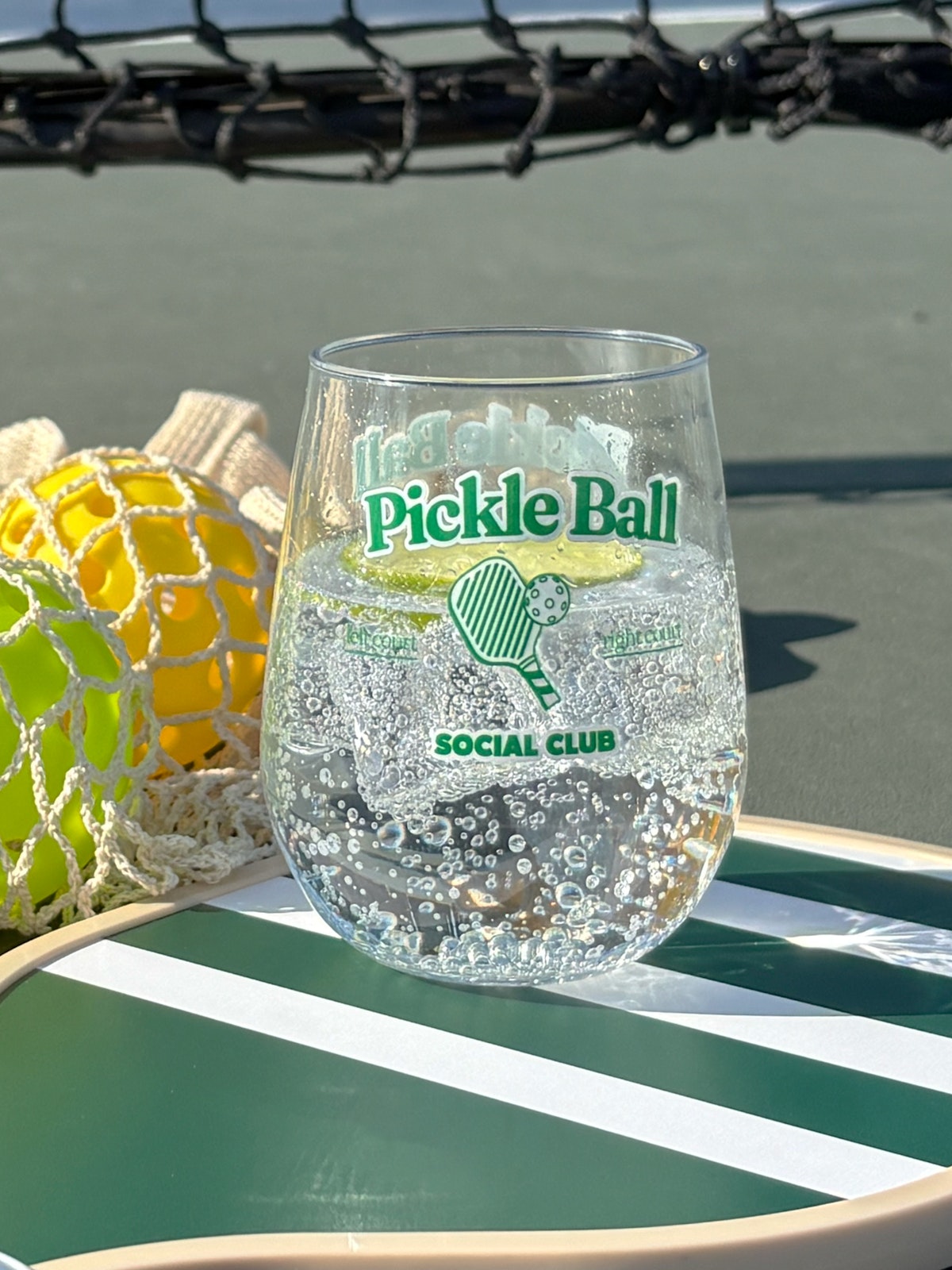 Pickleball Social Club - 16oz Stemless Wine Tritan™ Glasses