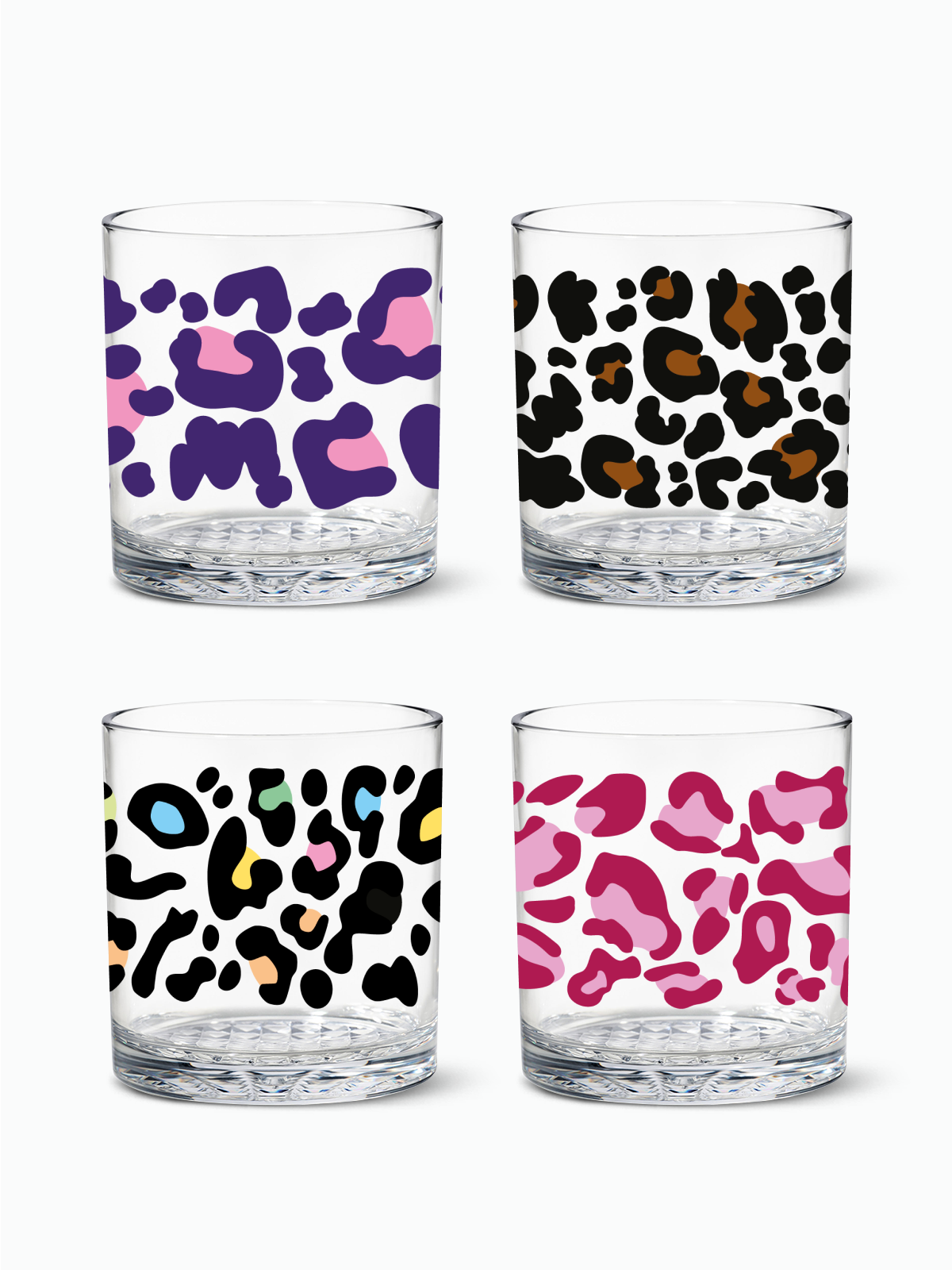 Leopard - 12oz Old Fashioned Tritan™ Glasses