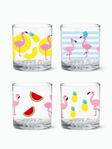 Let's Fla-mingle - 12oz Old Fashioned Tritan™ Glasses