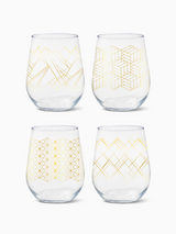 Linear Gold - 16oz Stemless Wine Tritan™ Glasses