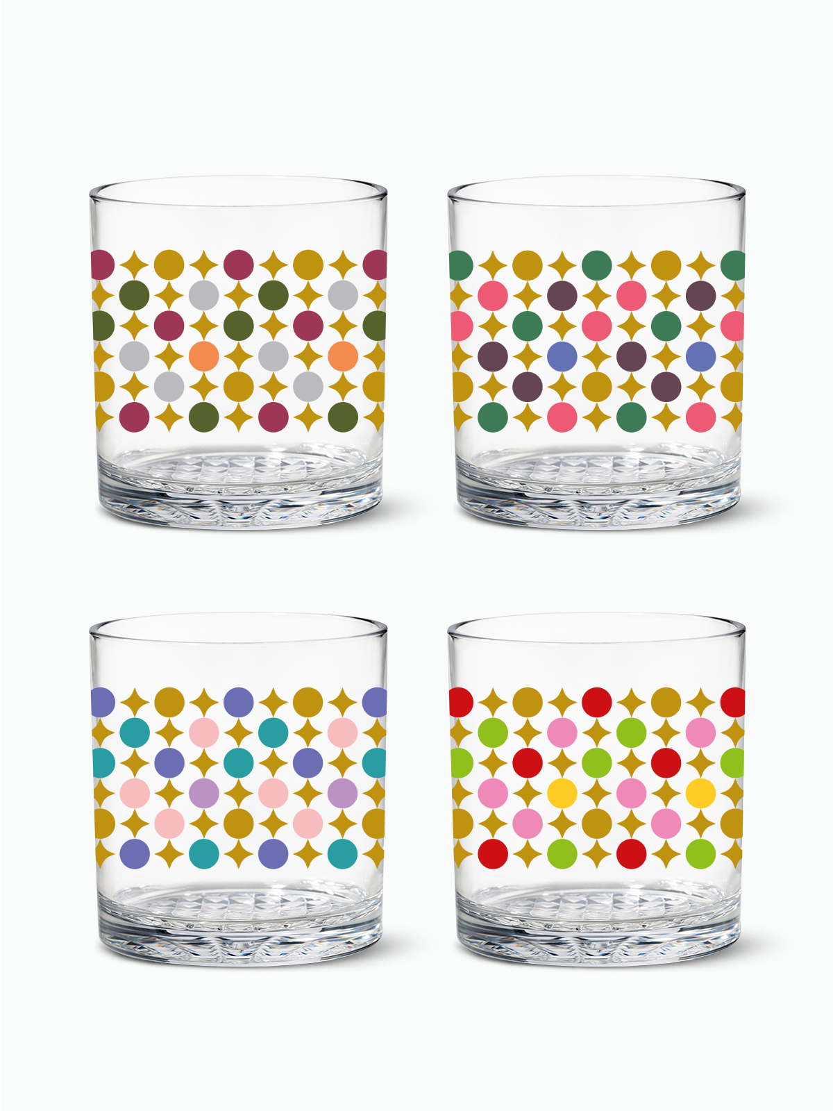 Mid-Century Modern Pattern - 12oz Old Fashioned Tritan™ Glasses