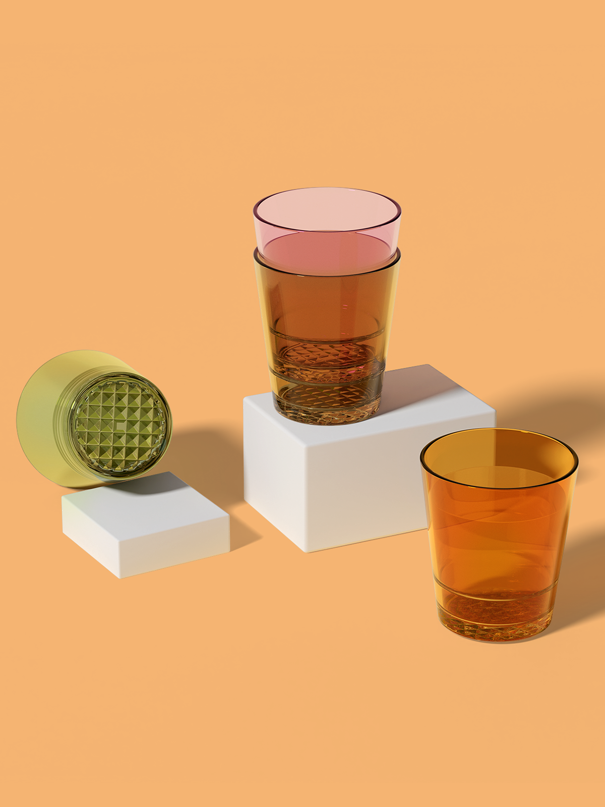 12oz Double Old Fashioned Tritan™ Glasses - Mixed Colors