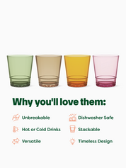 12oz Double Old Fashioned Tritan™ Glasses - Mixed Colors