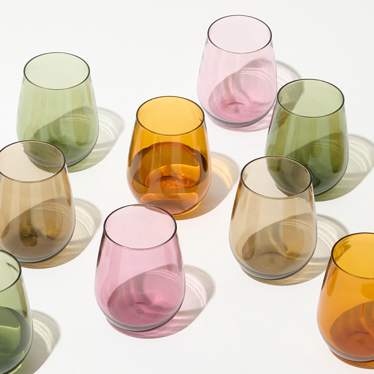 16oz Stemless Wine Tritan™ Glasses - Mixed Colors