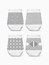 Modern Geometric - 16oz Stemless Wine Tritan™ Glasses