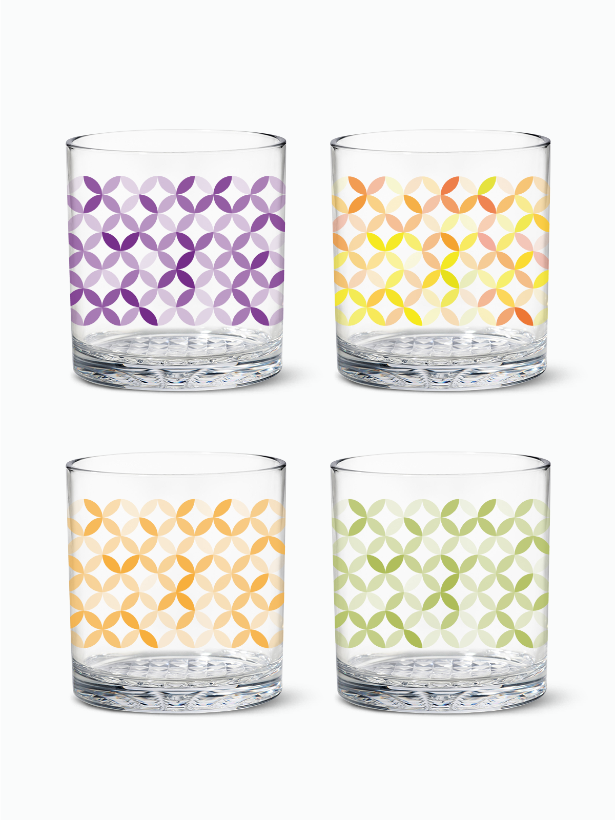 Multi-Color Ribbon - 12oz Old Fashioned Tritan™ Glasses