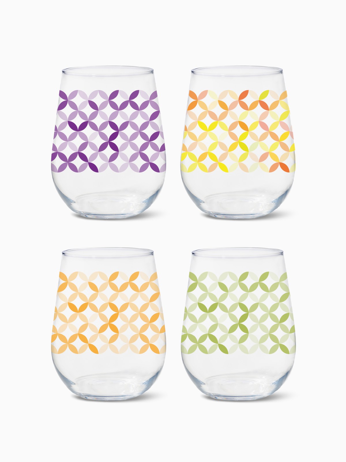Multi-Color Ribbon - 16oz Stemless Wine Tritan™ Glasses