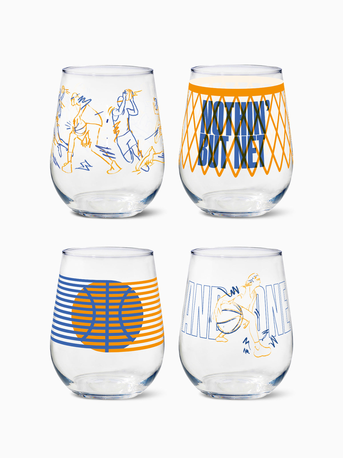 Basketball - 16oz Stemless Wine Tritan™ Glasses