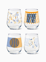 Basketball - 16oz Stemless Wine Tritan™ Glasses