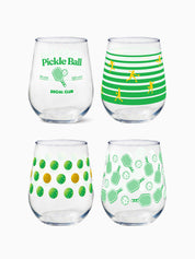 Pickleball Social Club - 16oz Stemless Wine Tritan™ Glasses